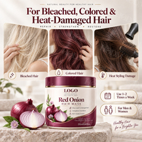 Masque capillaire à l'oignon rouge pour cheveux décolorés et colorés - Traitement réparateur en profondeur et anti-casse - Marque privée OEM