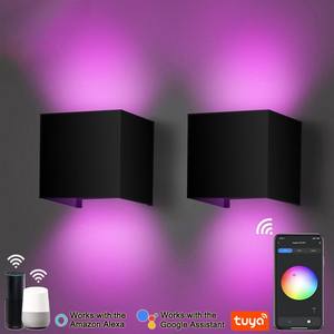 <span class=keywords><strong>Vente</strong></span> flash : Applique murale LED intelligente en aluminium 9W, contrôlée par l'application Tuya, étanche IP65, angle réglable vers le haut et vers le bas, lampes murales décoratives - Product Image 2