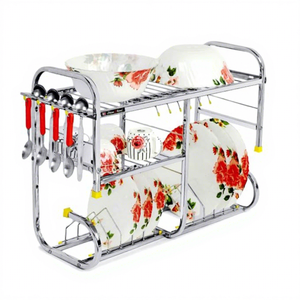 Égouttoir à vaisselle en métal à 3 niveaux, multifonctionnel, support de rangement pour bols, pour la cuisine - Product Image 5