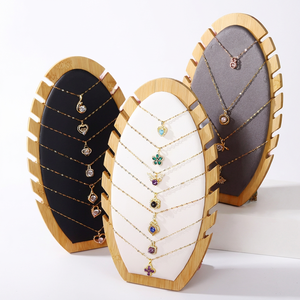 Cross-border Hot Selling Walnut Color Creative Wood Necklace Display <b>Stand</b> Cases Displays Jewelry <b>Hanger</b> Window Live Stall Shelf - Product Image 1