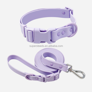 Juego de <span class=keywords><strong>collar</strong></span> y correa de PVC resistente para perros, estilo táctico impermeable ajustable para perros pequeños, medianos y grandes - Product Image 1