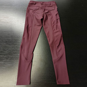 Pantalones de Montar para Mujer Rojos Reciclados de Alta Calidad, Leggings Ecuestres con Bolsillo - Product Image 5