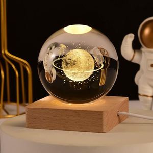 Pujiang WZ - Lámpara de Bola de Cristal K9 Barata de Alta Calidad, Bola de Cristal Transparente 3D Personalizada con Base de Madera - Product Image 1