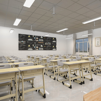 Ensemble bureau et chaise individuels en métal, durables, modernes, confortables et réglables en hauteur pour les salles de classe du primaire et du collège