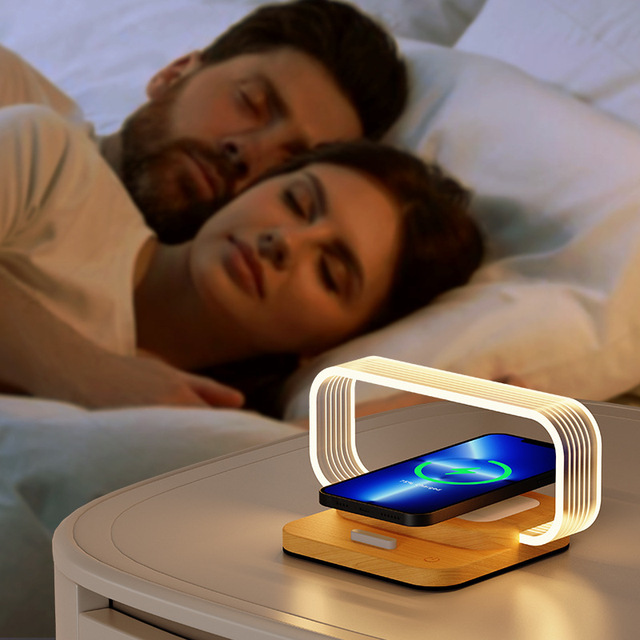 Household Portable Mini Touch Control Dimming Wireless Charging Home Decor Bedroom Bedside Table Lamp With Clock