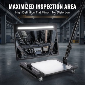 MT Square <b>Under</b> <b>Car</b> Inspection Mirror with 147cm Telescopic Aluminum Handle and High-Intensity LED <b>Light</b> - Product Image 2