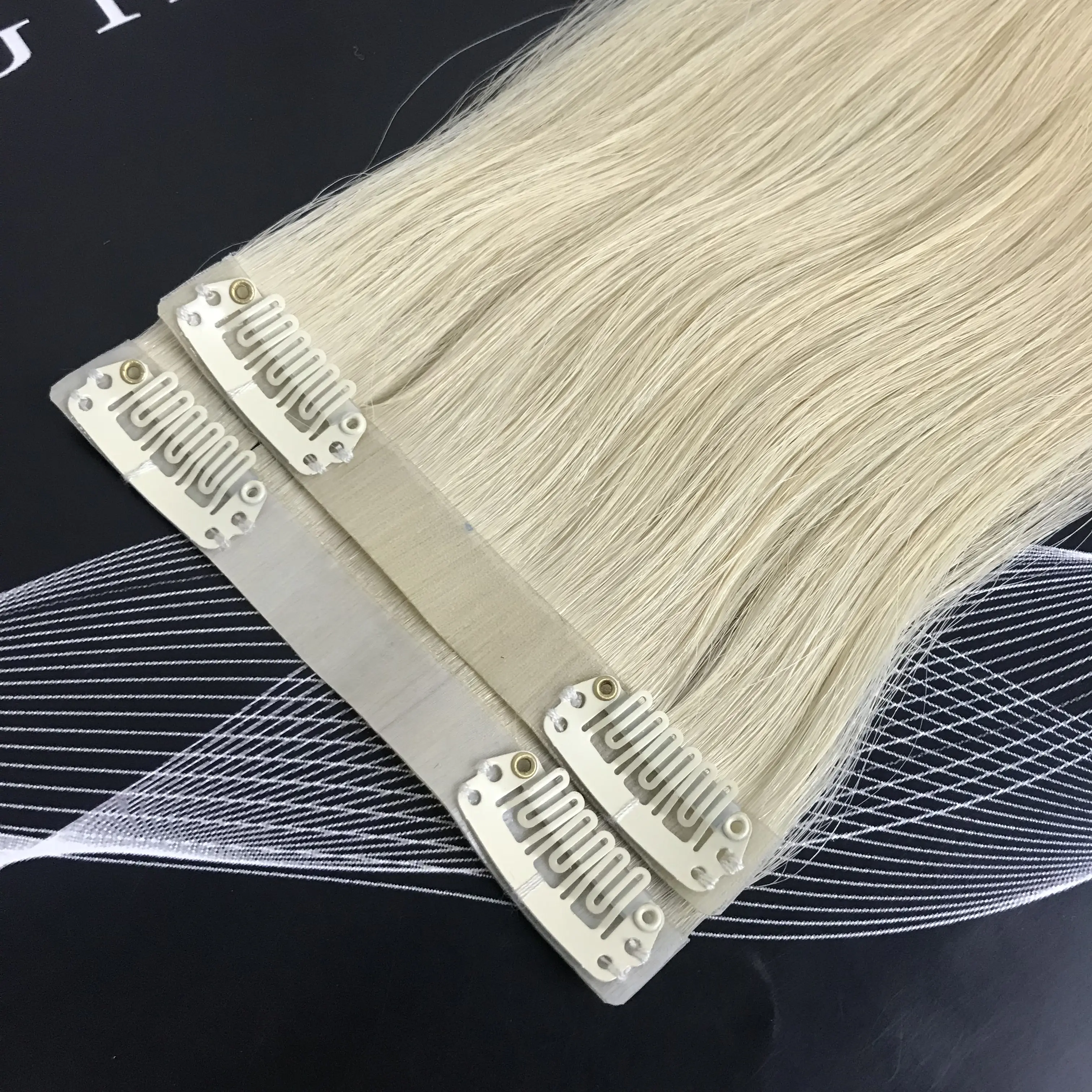 Thick human hair extensions clip ins 100% Invisible Remy Clip In Hair Extension