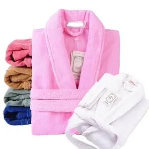 Hot selling 100% cotton waffle/terry cloth/velour hotel bathrobe