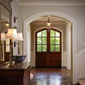 Porta <span class=keywords><strong>d</strong></span>'<span class=keywords><strong>Ingresso</strong></span> Principale in Legno Massello con Arco in Vetro, Design in Legno per Case - Product Image 2