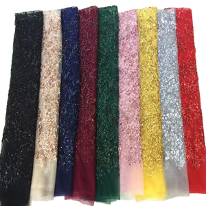 Tela de Tul Bordado de Poliéster de Peso Medio con Recubrimiento de PA, Ancho 47/48 Pulgadas, con Lentejuelas, Ramas de Árbol y Cuentas, para Niñas y Mujeres - Product Image 1