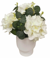 Bunga Hydrangea Buatan Realistis Gaya Ins dengan Pot Keramik Dekorasi Rumah Pernikahan Hari Valentine Natal