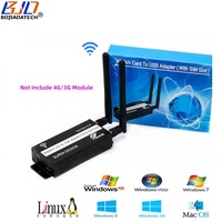 Adaptateur de module sans fil USB 2.0 Type-A vers M.2 B-Key, 1 emplacement pour carte SIM, 2 antennes + étui de protection pour modem 3G 4G LTE WWAN GSM