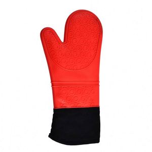 <b>Silicone</b> Oven Gloves with Fingers Quilted Cotton Lining <b>Silicone</b> Oven Mitts Customized - Product Image 1