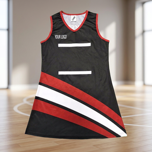 Robe de netball à impression par sublimation, avec maillot assorti, tenue d'équipe personnalisée, uniforme OEM pour femmes adultes, légère et à séchage rapide - Product Image 3