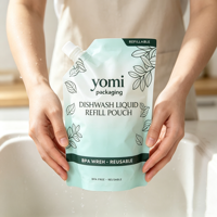Pochette souple personnalisée avec bec verseur 500ml 1L pour lessive et liquide vaisselle – Recharge à presser