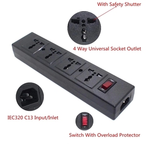 Tira de alimentación PDU con Protector de sobrecarga, 4 tomas de corriente universales con indicador LED de potencia, Protector contra sobretensiones - Product Image 6