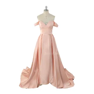 Wholesale Exquisite Bright Blue V-Neck Evening Dress A-Line Slit Sleeveless Pleated Prom Gown Vestidos De Noche 2023