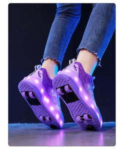 <span class=keywords><strong>Chaussures</strong></span> à <span class=keywords><strong>roulettes</strong></span> JIAXIN avec roues, <span class=keywords><strong>chaussures</strong></span> rapides pour garçons et filles, quatre roues, lumières LED clignotantes, patins à <span class=keywords><strong>roulettes</strong></span> invisibles avec freins - Product Image 2