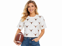 Vente directe d'usine - Maillot de football américain personnalisé pour femmes avec paillettes - T-shirt à paillettes pour le jour du match - Pour l'équipe NFL du Texas
