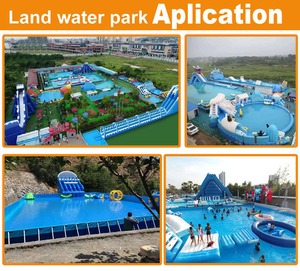 Tobogán de Delfín Azul personalizado <span class=keywords><strong>con</strong></span> piscina grande, <span class=keywords><strong>parque</strong></span> acuático para una gran diversión, equipo de <span class=keywords><strong>parque</strong></span> acuático al aire libre - Product Image 4