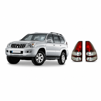 Feux arrière LED pour Toyota Land Cruiser Prado J120, barre lumineuse en forme de L ou de C fumée ou lampe arrière halogène 4x4 auto