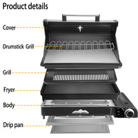 Réchaud portable en acier pour barbecue extérieur, brûleur au gaz naturel, pour camping, pique-nique et fêtes