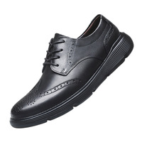 Chaussures décontractées en cuir véritable pour hommes, semelle souple, antidérapantes, respirantes, style britannique, à lacets, solides, grande taille 45-50