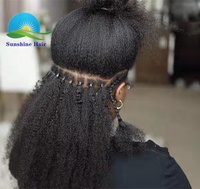 Extensions de cheveux afro bouclés crépus courts 4A 4B 4C, type Microlink, cheveux Remy birmans, extensions de cheveux à la kératine pré-collées I-Tip, 24 pouces