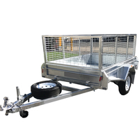 Remorque de voiture à frein à disque, remorque tandem galvanisée 8*5 avec cage en treillis