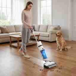 Aspirateur Balai Sans Fil Humide/Sec 3-en-1 - Nettoyeur de Sols Portable Auto-Nettoyant 3000PA à Succion Puissante, Contrôlé par Application pour Sols Durs Domestiques - Product Image 5