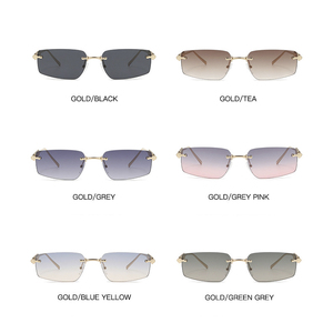 Kedun Thread Square Frameless Metal <b>Sunglasses</b> 2025 New UV400 Anti-UV Trendy European American Fashion Street Shooting - Product Image 3