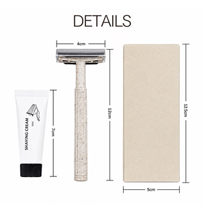 Maquinilla de Afeitar Desechable Biodegradable de Paja de Trigo, Cuchilla Triple de Acero Inoxidable para Afeitar la Cara de Hombres - Product Image 1