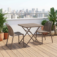 Ensemble table et chaises pliantes modernes pour l'extérieur, plateau en PP, pieds en acier inoxydable, résistant à l'eau, pour balcon, cour, loisirs