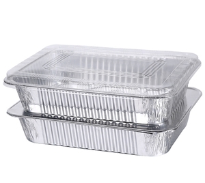 1100ml 38,7oz Einweg-Aluminiumfolie-Geschirr Rechteckiger Fast-Food-Behälter Takeaway-Grillbox Backform/Backblech - Product Image 1