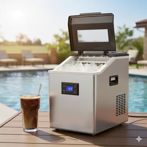 Machine à glaçons compacte en acier inoxydable à économie d'énergie avec moteur et roulement durables pour hôtels, studios, rassemblements et fêtes - Product Image 3