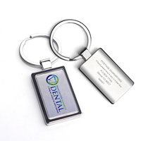 Porte-clés personnalisable avec logo d'entreprise - Détails de contact gravés au laser au dos - Cadeau en alliage de zinc durable