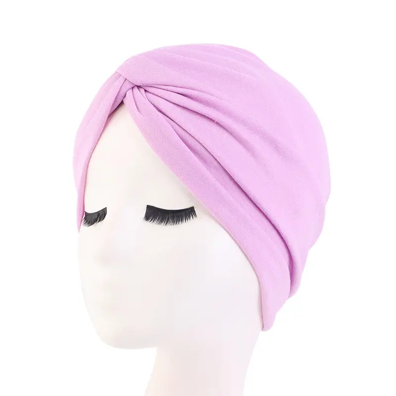 Donne turbante cappello musulmano cofano Hijab signore tinta unita fascia per capelli turbante turbante cappelli donna musulmana In altre sciarpe scialli