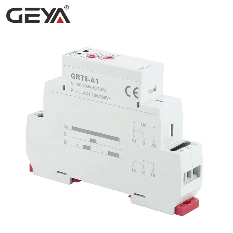 GRT8-A GEYA Bật Nguồn Thời Gian Trễ 16A 1SPDT Hoặc 2SPDT Rơle An Toàn Trễ Thời Gian 240V 12V Rơle DC