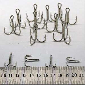 Siêu sắc nét ba móc biển giải quyết phụ kiện thép carbon câu cá treble móc - Product Image 3