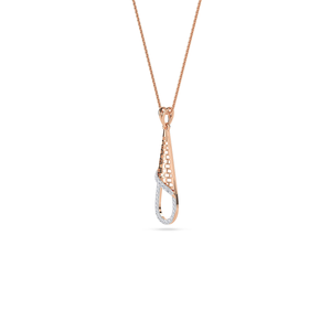 Pendentif élégant en or massif 14 carats avec diamant de laboratoire pour femmes, avec des détails fins, coupe ronde brillante, style vintage, Inde - Product Image 1