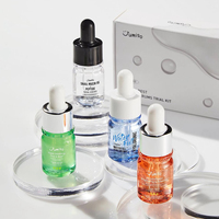 Kustom 5ml 10ml 15ml 20ml semprot transparan oranye hijau Serum kaca rambut botol minyak perak penitis botol minyak esensial tubuh