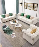 Canapé trois places en cuir écologique à ressorts indépendants, style nordique simple et postmoderne, luxe léger, pour petit appartement et salon