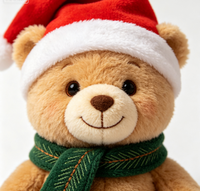 Adorable ours en peluche de Noël Kawaii, jouet en peluche doux, ours en peluche de Noël personnalisé OEM pour cadeau de Noël