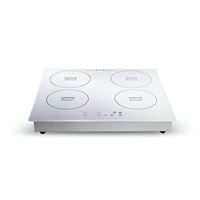 Table de cuisson à induction encastrable 4 feux multi-têtes 2000W, couleur blanche, avec panneau en céramique, appareil de cuisine électrique