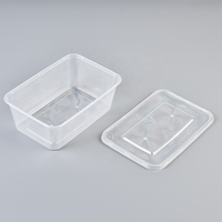 Boîte de conservation alimentaire personnalisée de 1000 ml, compatible micro-ondes, en PP, jetable, pour plats à emporter, avec couvercles