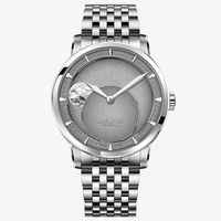 AGELOCER Major Breakthrough 29.51-Days Moon Phase Montre en or avec bracelet en acier Astronome original Montre mécanique pour homme