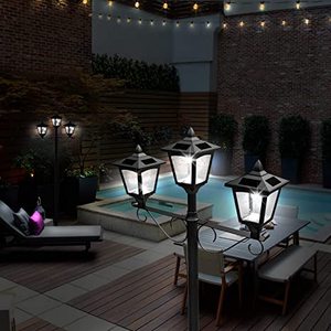 72" Solar Lamp Post <strong>Lights</strong> Outdoor, Triple-Head <strong>Street</strong> <strong>Vintage</strong> Solar Lamp Outdoor, Solar Post <strong>Light</strong> for Garden Lawn - Product Image 6