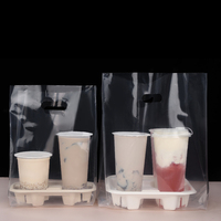 Sacs à emporter personnalisés pour aliments, sacs en plastique jetables pour café, lait, thé, emballages en plastique transparent