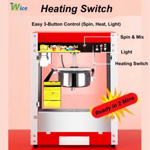 <span class=keywords><strong>Machine</strong></span> <span class=keywords><strong>à</strong></span> popcorn WICE en acier inoxydable 110v/220v Grande capacité Pot antiadhésif Utilisation commerciale Contrôle du thermostat Achetez maintenant - Product Image 4