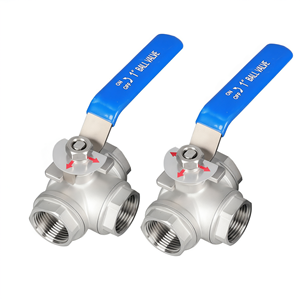 Válvula de Bola de 3 Vías de Acero Inoxidable SS304 con Rosca Hembra de 1/2 Pulgada Tipo T L - Product Image 1